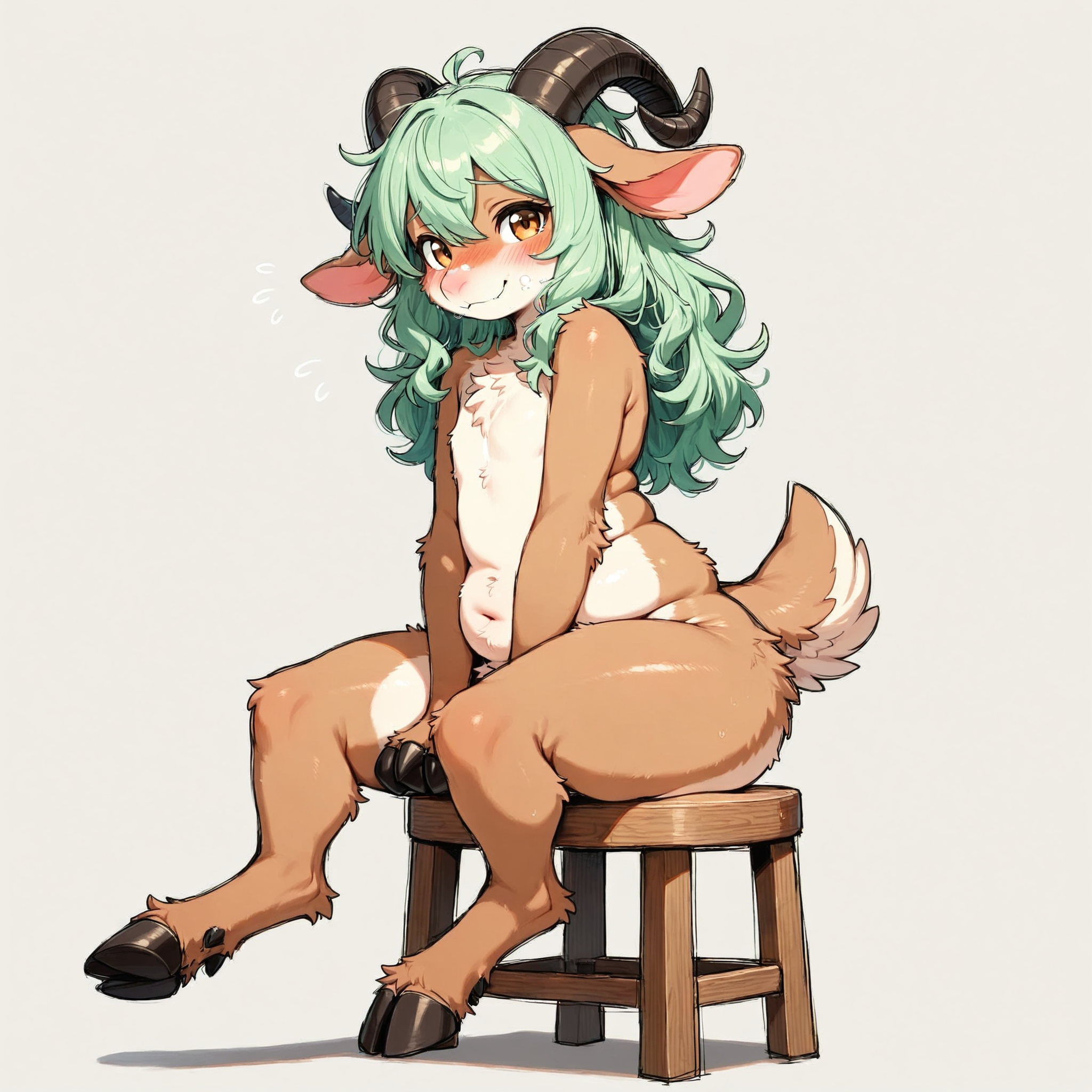 Lahmu sitting at their workshop